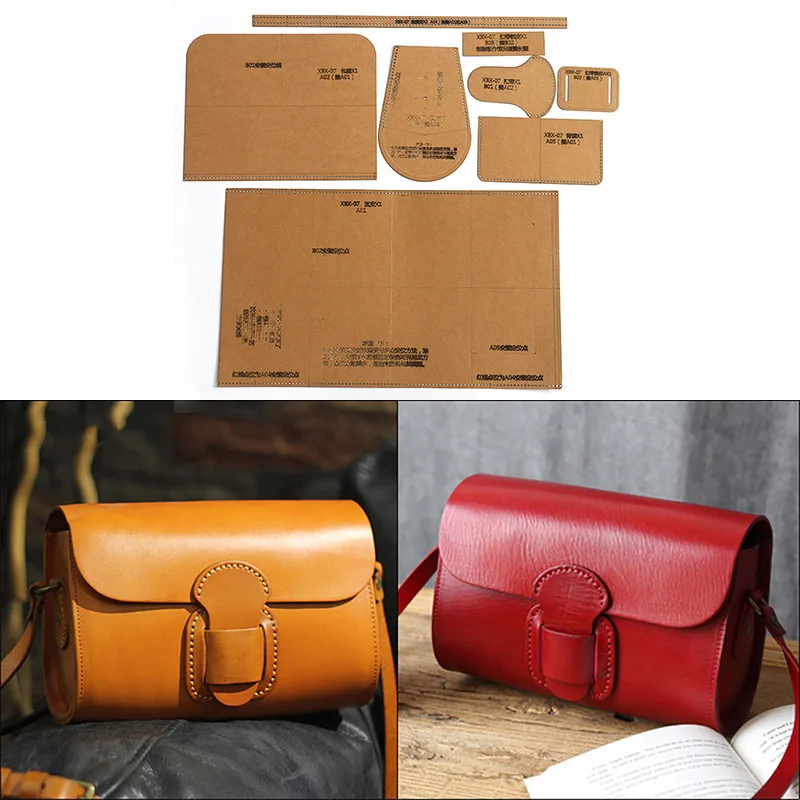 

1 Set Of Leather Handmade Leather Craft Ladies Shoulder Bag Wallet Sewing Pattern Hard Kraft Paper Stencil Template 24*17*10cm
