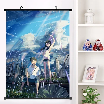 

Anime Tenki No Ko weathering with you Amano Hina Morijima Hodaka Wall Scroll Mural Poster Wall Hanging Poster Home Decor