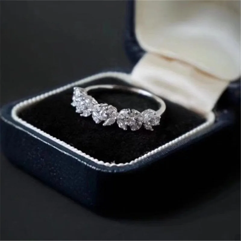 CC Wedding Rings For Women Silver Plated Simple Single Row Cubic Zirconia Temperament Jewelry Ring CC3118 silver rings