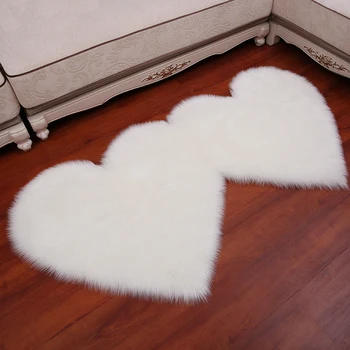 

High Quality Imitation Wool Double Heart Carpet Yoga Mat Bedroom Living Room Rugs Soft Yoga Mat Rug Computer Chair Mat
