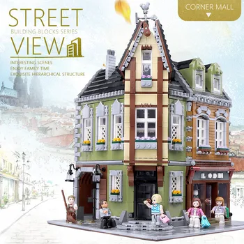 

Creator City The Corner Mall Set Street View Building Blocks Set Architeture Shop Bricks Model Kids Children DIY Toys Gifts