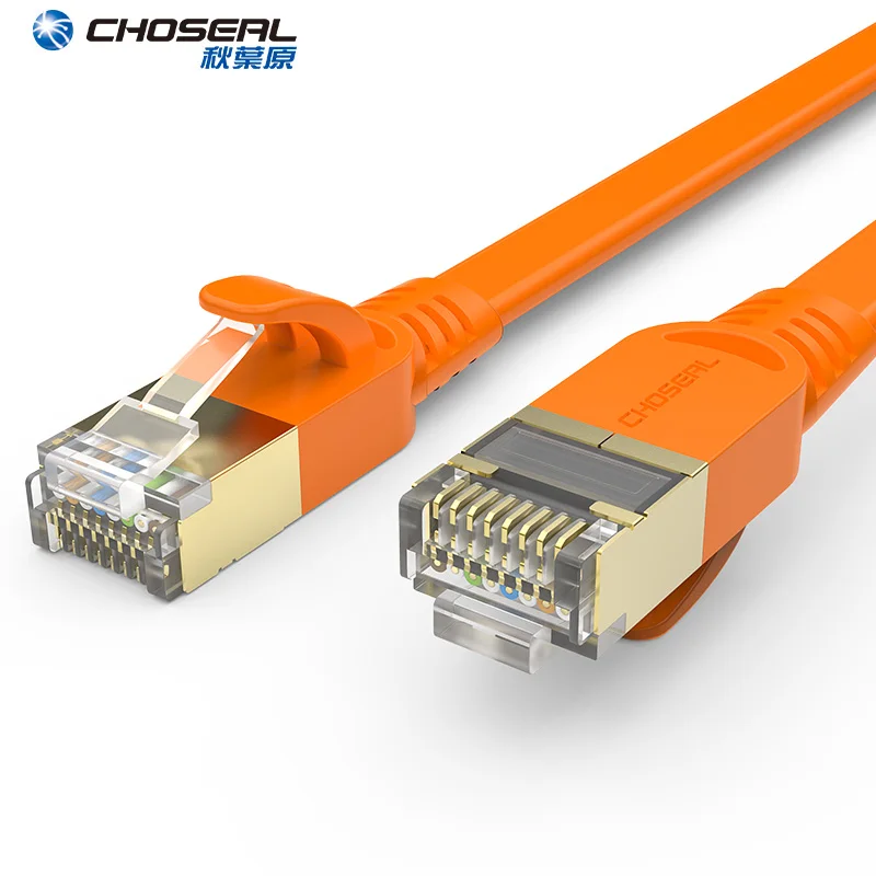 

CHOSEAL RJ45 Flat Cat7 Ethernet Network Cable Cat7 Lan Cable RJ 45 Ethernet Patch Cord Cable for Computer Router