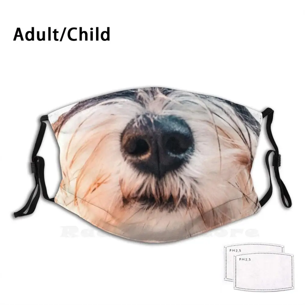 Cute Miniature Schnauzer Mask Funny Print Reusable Pm2.610 Filter Face Dog Puppy Animal Social | Аксессуары для одежды