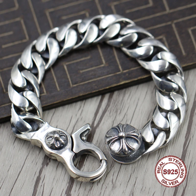 

Men's bracelet in Sterling Silver Personality trend of the Crusaders glamorous domineering Punk style retro classic Send a gift