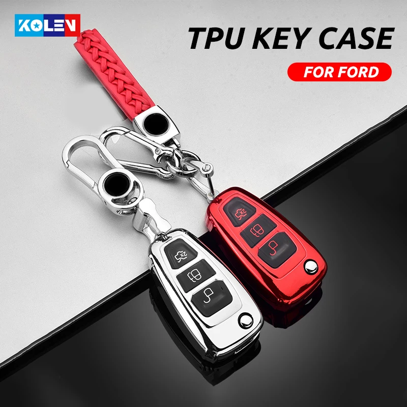 

Soft TPU Car Remote Key Case Full Cover Holder For Ford Focus 2 3 MK3 ST RS Ecosport Kuga Escape Fiesta Fold C-Max S-Max Mondeo