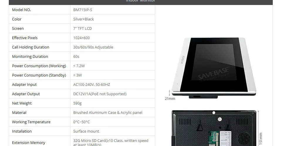 HOMSECUR " wifi видео домофон система с сенсорным экраном монитор BC031IP-B+ BM715IP-S