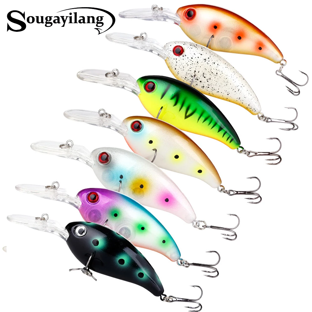 Sougayilang 7pcs 14g 12.2cm Hard Fishing Lure Crankbait Lake River