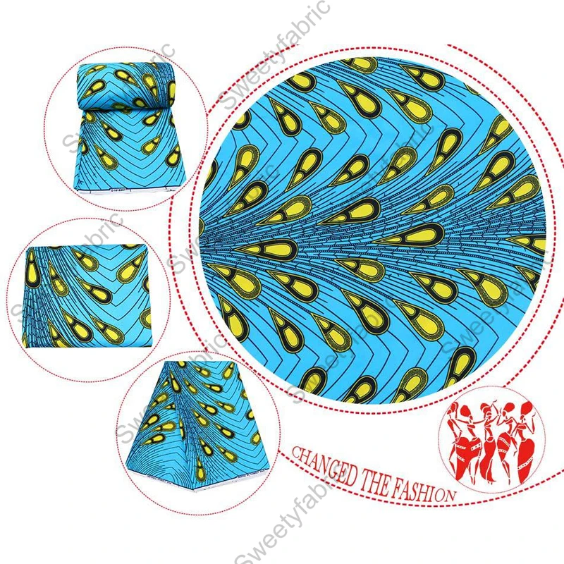 Wax Fabric 2 Полиэстер африканская вощеная ткань принты Nederland Pagne голландский высокого качества для DIY постельные принадлежности шторы Анкара Текстиль - Цвет: Wax Fabric 2