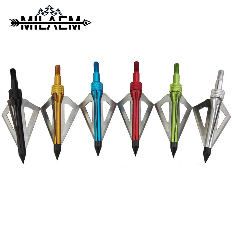 

12 Pcs Archery Blade Arrowheads Stainless Steel Broadheads Point Tips For Recurve Compound Bow Hunting Shooting