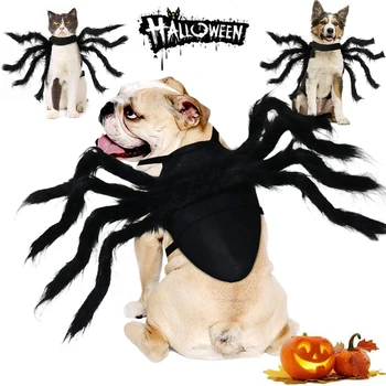 

Halloween Pet Spider Clothes Simulation Black Spider Puppy Cosplay Costume For Dogs Cats Party Cosplay Funny Outfit Jumpsuit D30