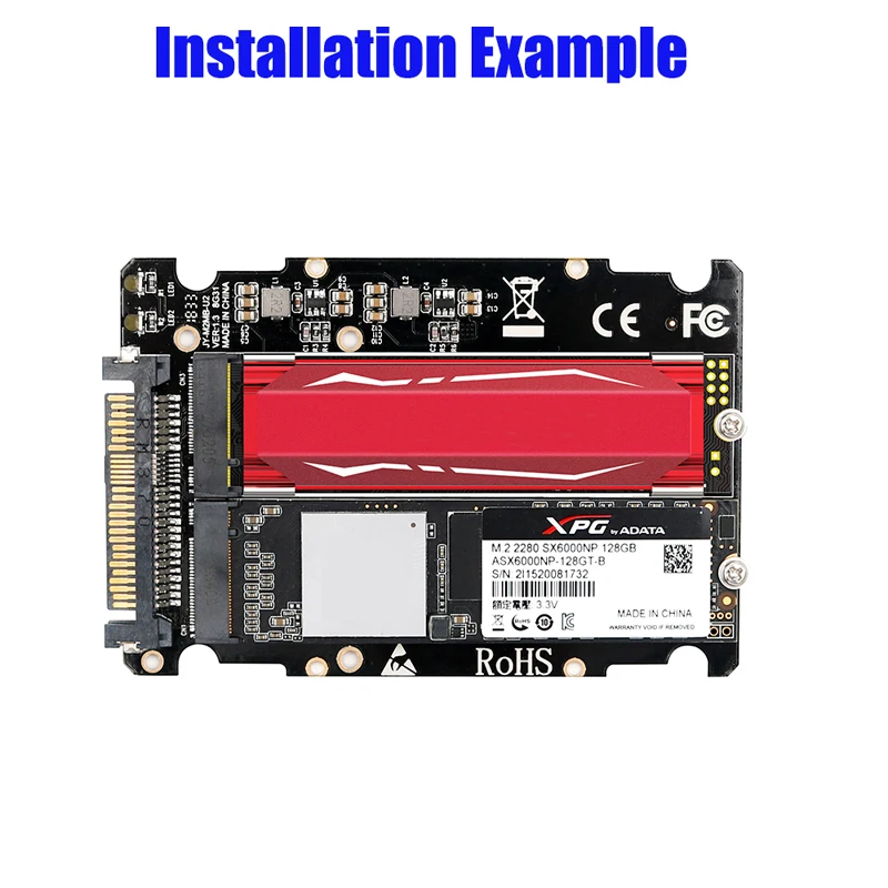 M.2 SSD на U.2 адаптер 2в1 M.2 NVMe и SATA-Bus NGFF SSD на PCI-e U.2 SFF-8639 адаптер PCIe M2 конвертер для настольных компьютеров