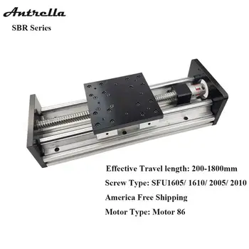 

Antrella Travel Linear Stage Actuator Linear Guide Module Series SBR, SFU2010 with Stepper Motor 86, NEMA 34 for DIY CNC Machine, 3D Printer