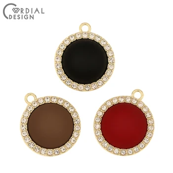 

Cordial Design 50Pcs 19*22MM Jewelry Accessories/Matte Effect/DIY/Pendants/CZ Charms/Round Shape/Earrings Findings & Components