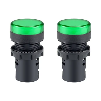 

uxcell 2Pcs AC 380V Indicator Lights, Green LED, Flush Panel Mount 7/8" 22mm