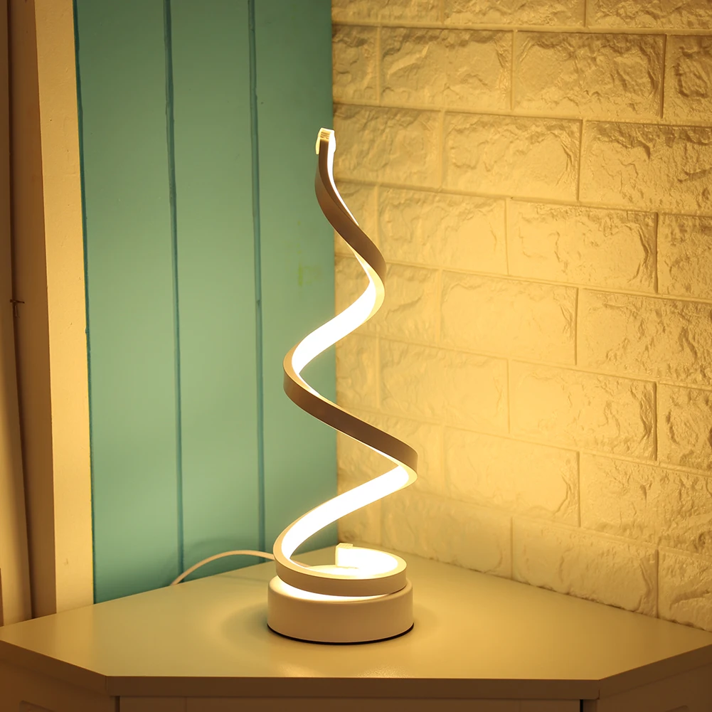 Modern Spiral LED Wall Light Acrylic Background Sconces Lamp for Bedside Decor 