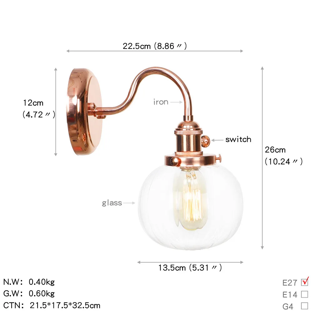 BA124玫瑰金+透明罩  尺寸图英文版