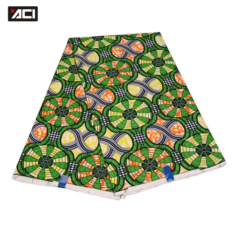 

ACI 6 Yards New Veritable Wax Block Print Fabric Tissus Patchwork Polyester Nigeria Batik Wax African Ankara Fabric For Wedding