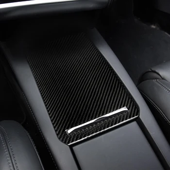 

Hot Carbon Fiber Car Storage Box Panel Trim Cover Decals Sticker Auto Interior Decoration Trim Sticker Car Styling for Tesla Mod