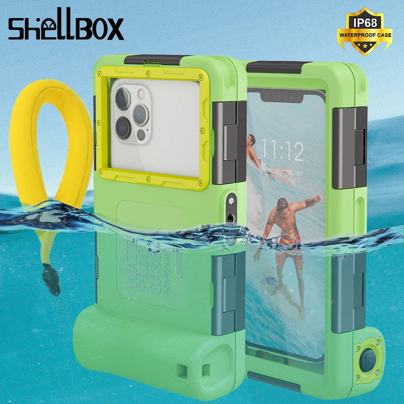 iphone 13 mini leather case Shellbox Professional Diving Case for iPhone 13 12 Pro Max Waterproof Case 15M Swimming Phone Cover for iPhone X XR XS Max 8 7 cute iphone 13 mini case