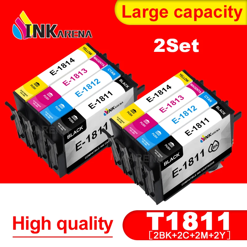 

T1811 Printer Cartridge For Epson T1811 T1812 T1813 T1814 Ink Cartridges for XP212 XP215 XP225 XP312 XP315 XP412 XP415 Printers