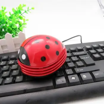 

Ladybug Vacuum Cleaner Cordless Tabletop Crumb Sweeper Small Handheld Desktop Dust Vacuum Brush Keyboard Corner Cleaning Tool