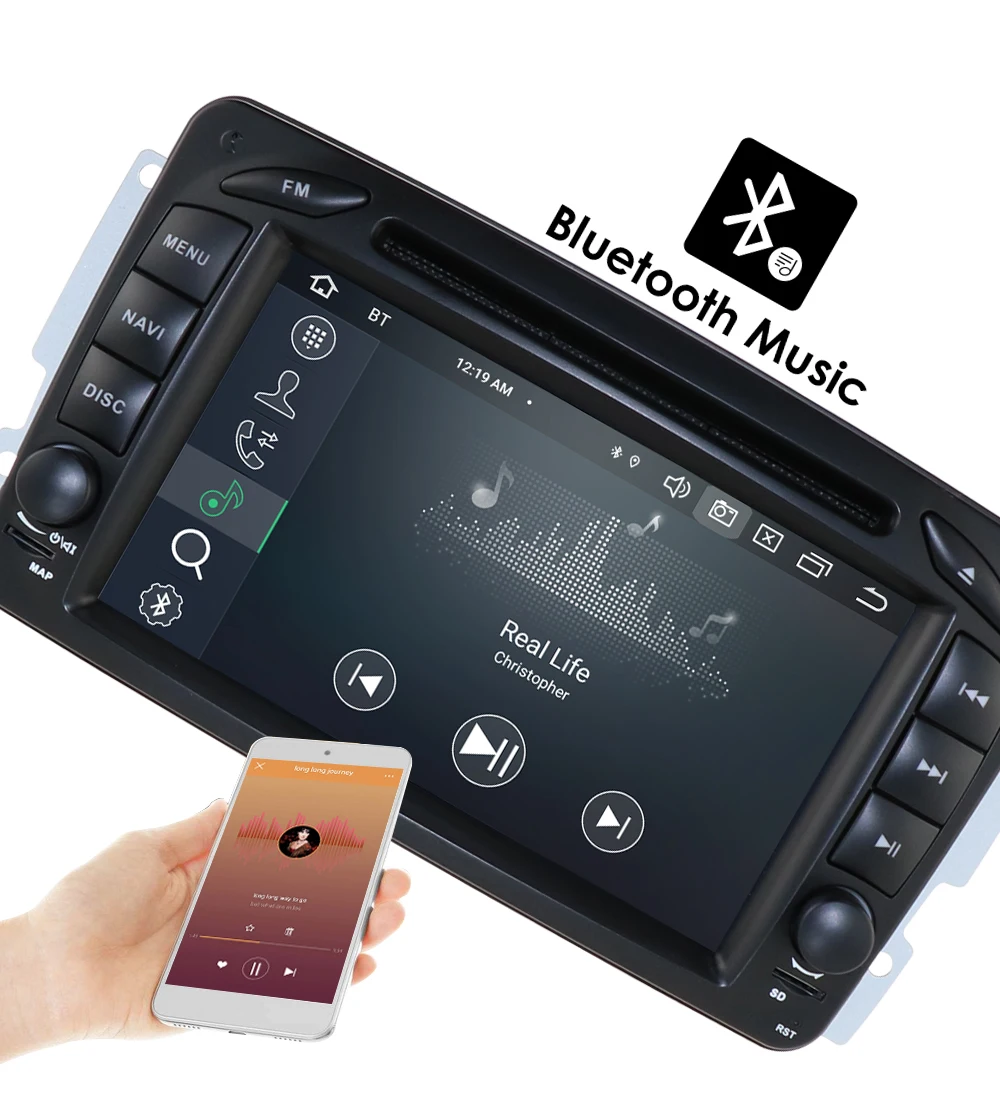 Clearance 2DIN Android 9.0PX5 Octa core 4GRAM+64GROM GPS Navigation for Mercedes-Benz A-W168 C-W203Viano VitoW209Support SWC WIFI 11