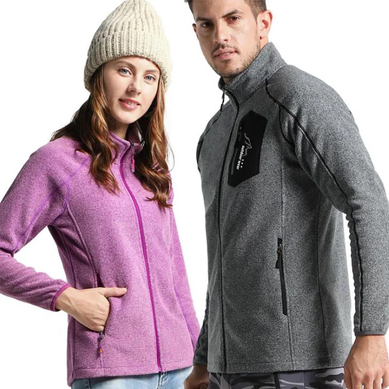  Men Women Outdoor Winter Polar Fleece Jacket Thicken Thermal Windproof Warmlock Outerwear Climbing 