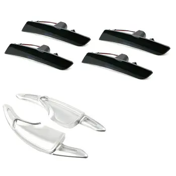 

4Pcs Led Front+Rear Bumper Corner Side Marker Light Lamps & 2Pcs Aluminum Steering Wheel Paddle Shifter Extension