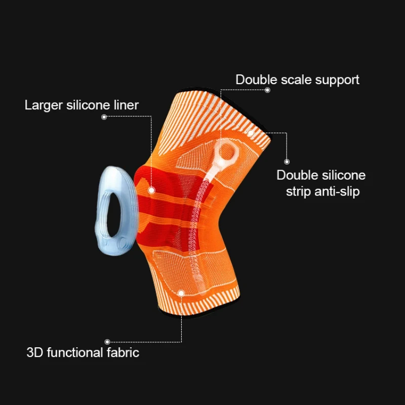 3D наколенники s Поддержка коленной чашечки наколенники протектор скобка силиконовые весенние наколенники баскетбольные спортивные трикотажные компрессионные протекторы