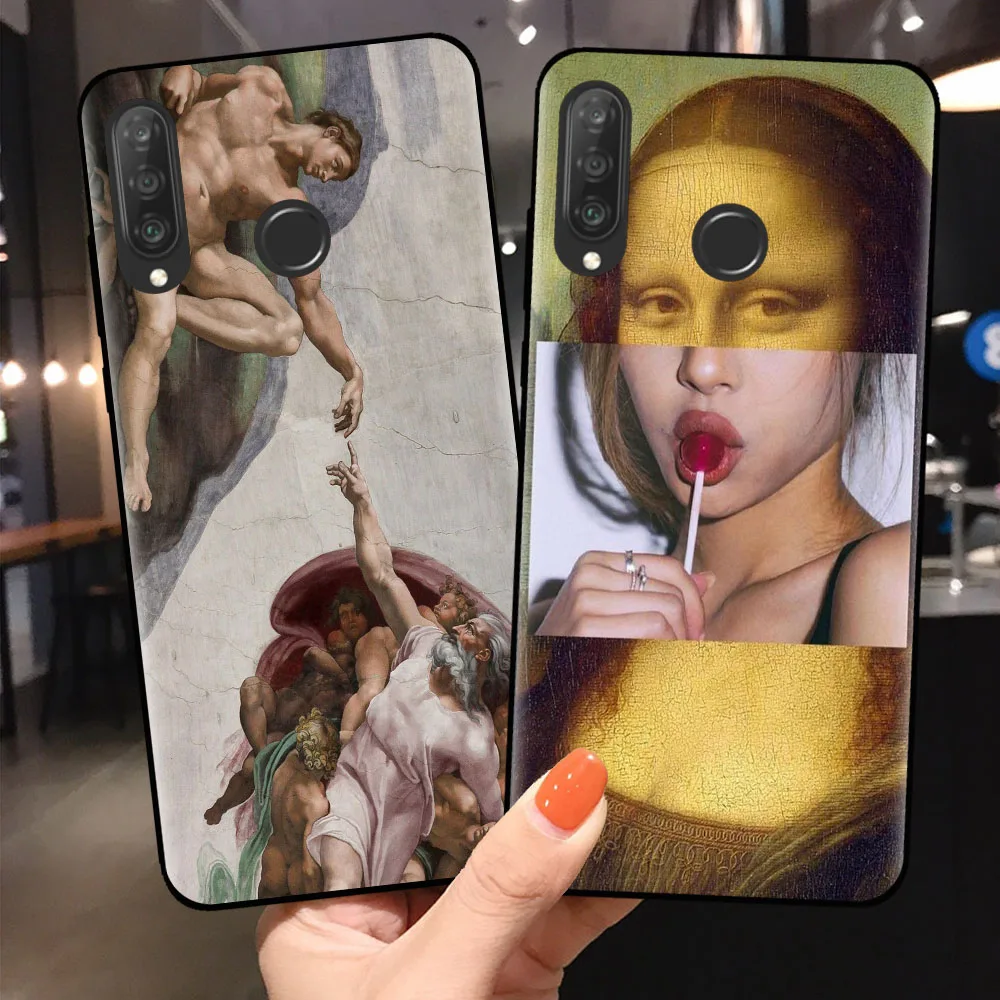 Чехол для телефона Huawei P10 P20 P30 Lite Pro чехол с забавной статуей и абстрактным