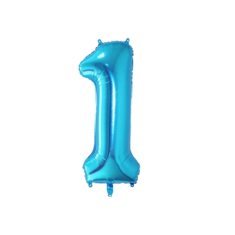 40-дюймовый светодиод 1st первое число баллоны baby shower декор для вечеринки в честь Дня рождения поставки розовое платье принцессы для девочки, розовое золото, розовый воздушный шар в форме цифры - Цвет: Blue