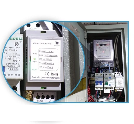 Bidirectional Single Phase WiFi Energy Meter,150A,Din Rail,integration with Home-Assistant, Solar System
