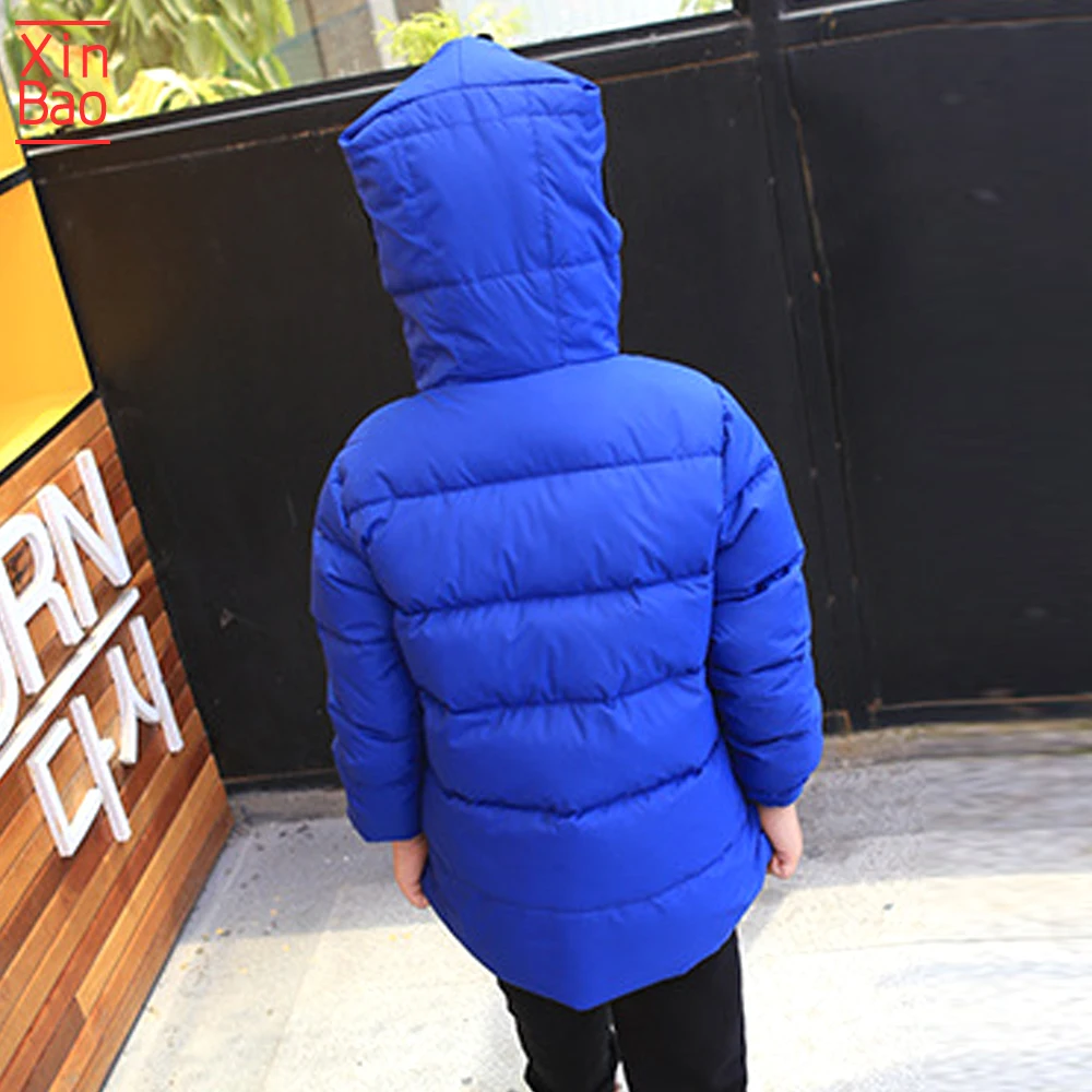 XINBAO/Коллекция года, зимнее пальто для мальчиков детская куртка с капюшоном бархатный пуховик с очками для девочек, куртка детское зимнее пальто с подкладкой из мультфильмов