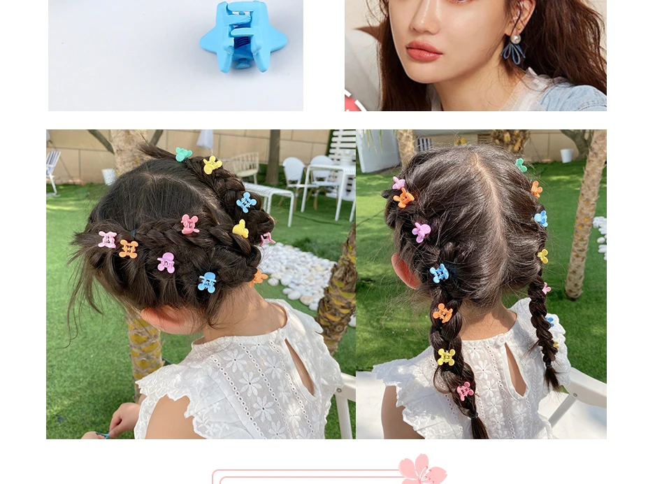 10/20/30Pcs Kinder Mini Sterne Grip Klaue Haar Clip Mädchen Candy Farbe Blumen Krone Haarnadel Barrettes kopfschmuck Haar Zubehör – Detail 4