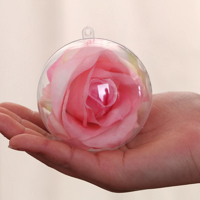 FzJs-J-in 5 St/ück durchsichtigen Kunststoff Weihnachtskugeln Kugeln Sphere Fillable Xmas Tree Ornament Transparent