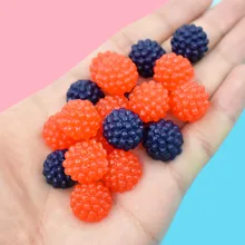 

100pcs 11*15mm Simulation Raspberry Mini Resin Flatback Fruit Dollhouse Miniature Food Scene Model DIY Doll House Accessories