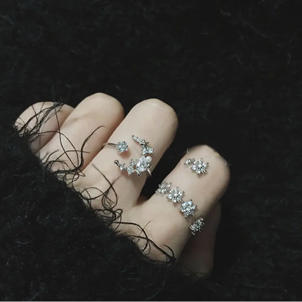 Классические открытые женские кольца оптовая продажа Cz цветок звезда дизайн