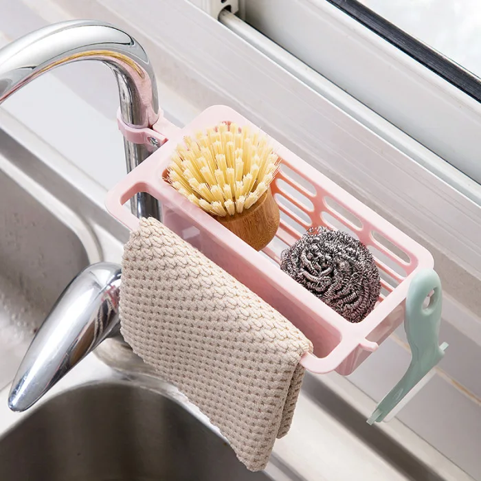 Adjustable Drain Rack Water Faucet Sink Sponge Soap Rag Storage Shelf Holder Home Kitchen Tool Bathroom Accessories_WK