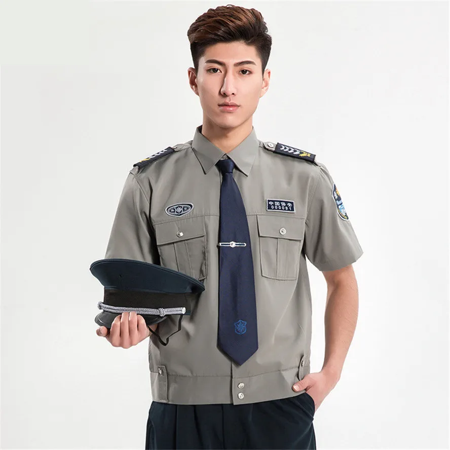 Мужская Военная рубашка, одежда для безопасности, мужские рубашки, синяя мужская рубашка с коротким рукавом для безопасности, Рабочая военная форма