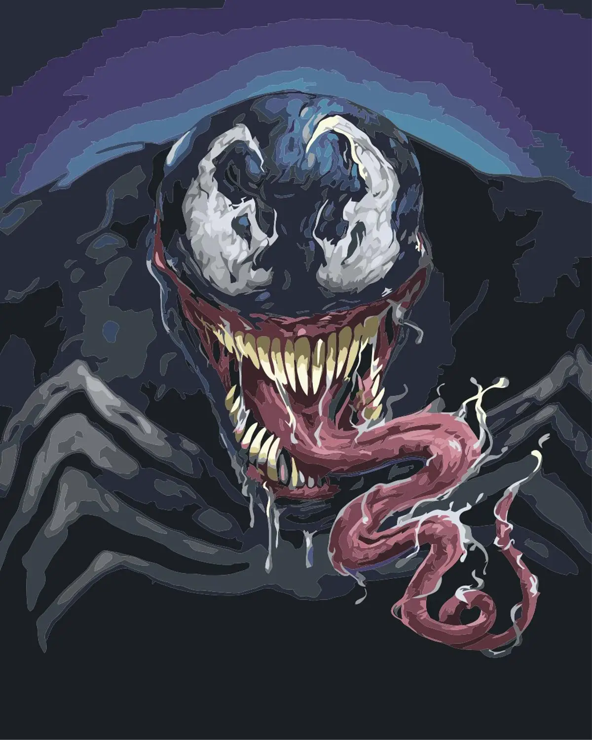 Venom paint by number art painting numbers anime | Дом и сад