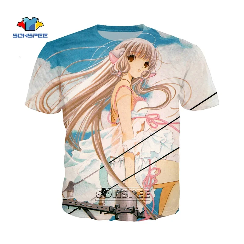 

SONSPEE Harajuku Anime Chobits T Shirt Casual Vintage Tshirts 3D Print Summer Men Women Short Sleeve Top Tee Shirt Gym Clothing