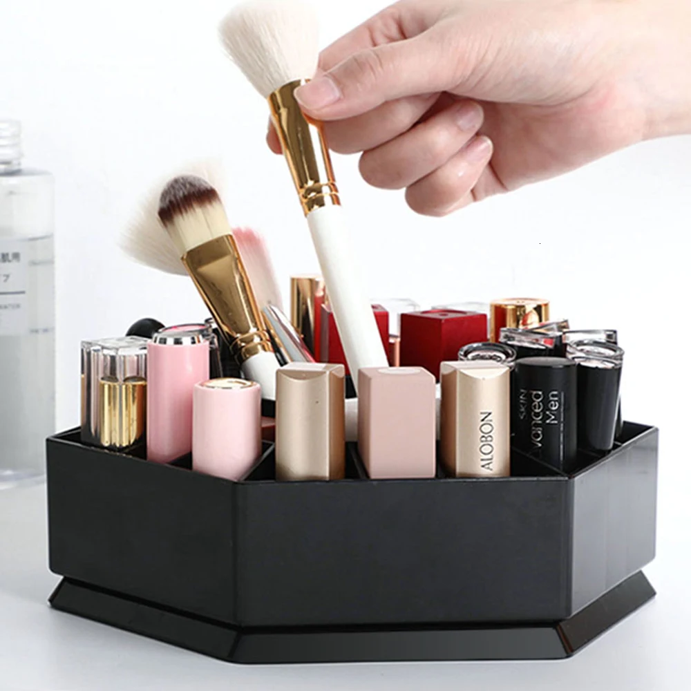 

Rotating Lipstick Holder Organizer Rangement Maquillage Desktop Cosmetics Makeup Storage Nail Polish Display Stand