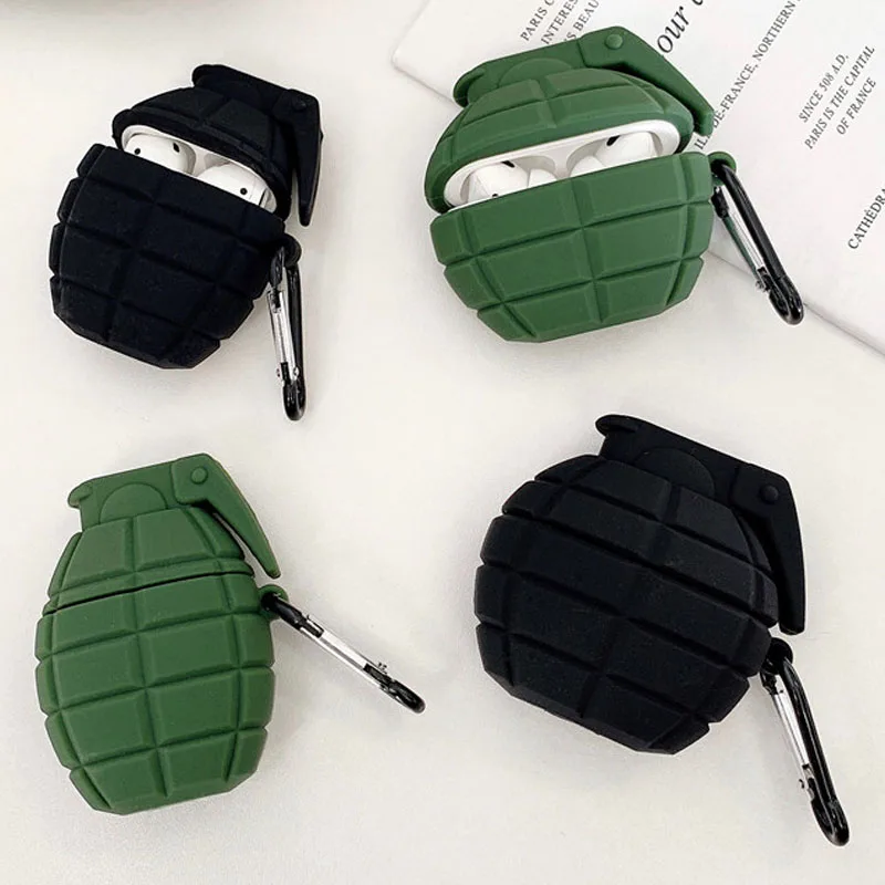 Для AirPods Pro 3D моделирование крутой военный армейский бомба Earpods чехол для Apple Airpods 1