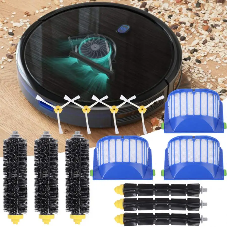 

Sweeping Robot Filter Main Brush Side Brush Filter Replacement Accessories Fit for iRobot 600 Series Sweeping Robot