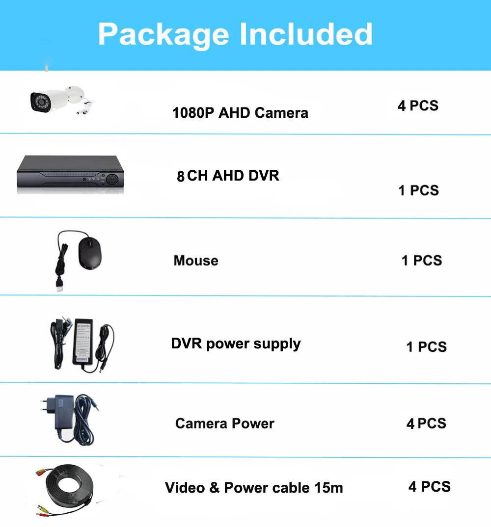 Видеонаблюдения 4CH AHD DVR система День Ночь Водонепроницаемый Открытый камера комплект CCTV домашняя система безопасности s