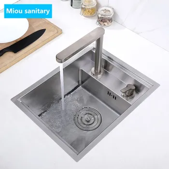 

invisible Kitchen Sink 304 Stainless Steel Single Hidden Kitchen Sink Drain Basket And Drain Pipe