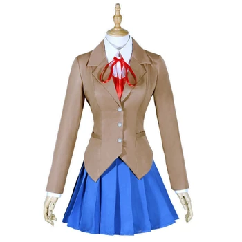

Anime Doki Doki Literature Club Monika Cosplay Sayori Yuri Natsuki Cosplay Costume School Uniform Girl Women Costume Game Cos