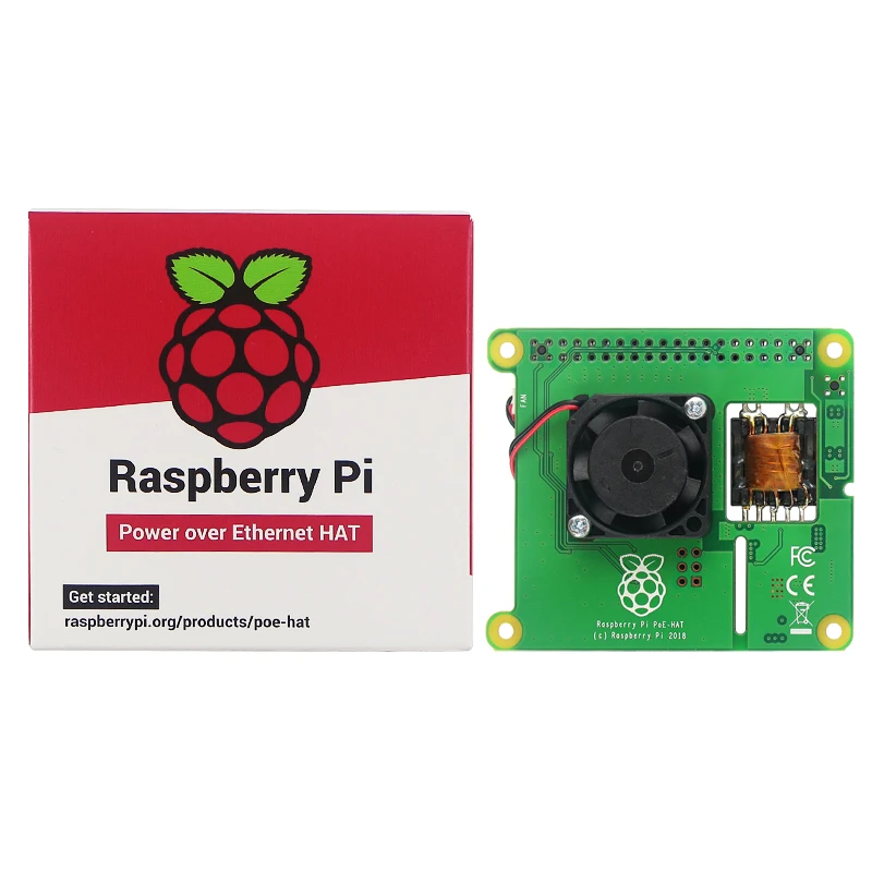 Новейший Raspberry Pi PoE HAT Power Over Ethernet Hat с охлаждающим вентилятором температурным
