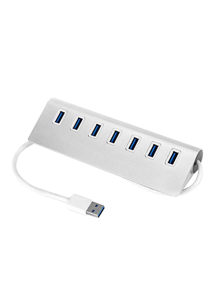 7 портов Алюминиевый USB 3,0 концентратор 5 Гбит/с высокоскоростной+ AC адаптер питания для ПК ноутбука Mac iMac MacBook Pro
