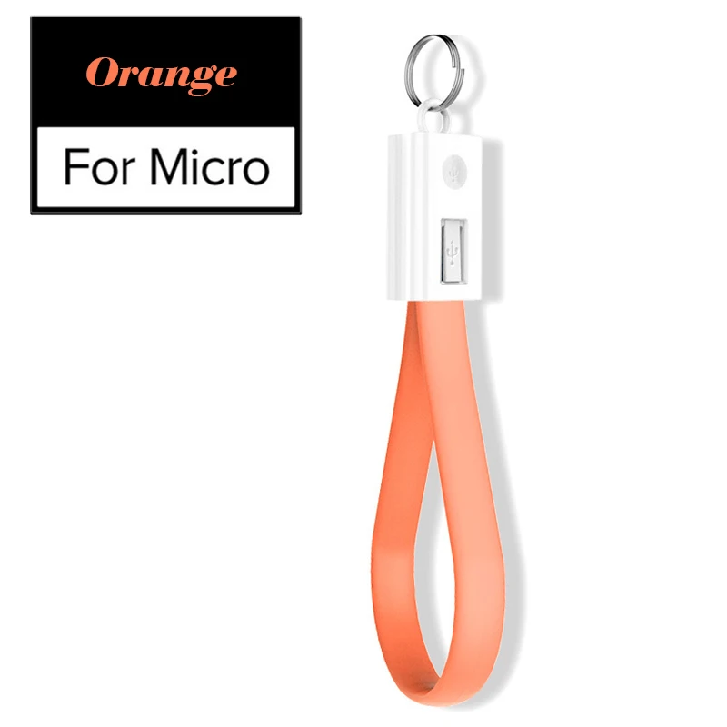 Orange for Micro Мини брелок USB кабель зарядное устройство кабель для huawei samsung Xiaomi Портативный 2A Быстрая зарядка usb type-C USB-C кабель Micro USB кабель - Цвет: Orange for Micro